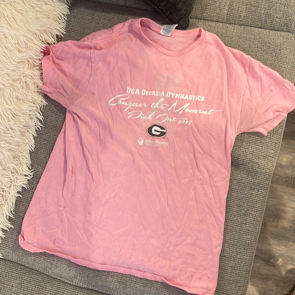 Adult Medium Pink UGA gymnastics shirt